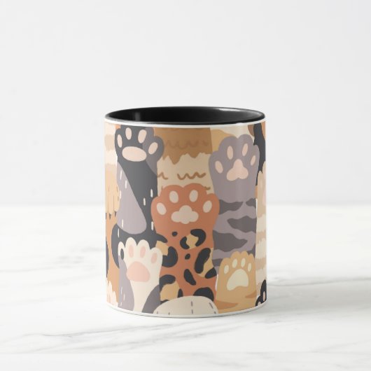 Cute Cat Paws – Two-Tone Coffee Mug Mok (Midden)