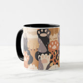 Cute Cat Paws – Two-Tone Coffee Mug Mok (Voorkant links)