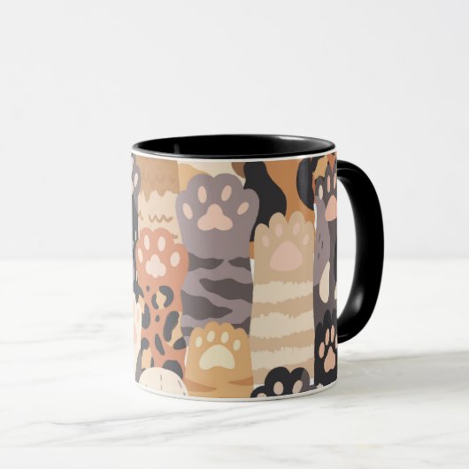 Cute Cat Paws – Two-Tone Coffee Mug Mok (Voorkant rechts)