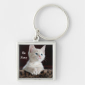 Cute cat Personalized afbeelding Sleutelhanger (Voorkant)