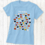 Cute Cat Personalized T-shirt<br><div class="desc">Een leuk patroon van veel schattige kleine poesjes. Wijzig de naam om deze te personaliseren. Originele kunst van Nic Squirrell.</div>