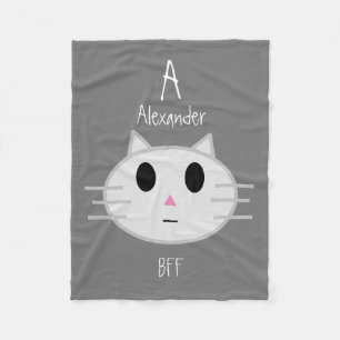Cute Cat Personated Pet BFF Name Gepersonaliseerd Fleece Deken