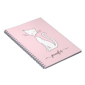 Cute Cat Personated Pink Notitieboek (Rechterzijde)