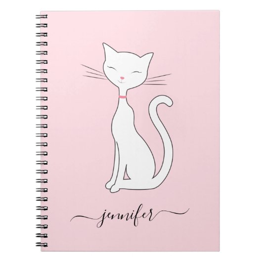 Cute Cat Personated Pink Notitieboek (Voorkant)