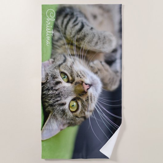 Cute Cat Persoonlijke badhanddoek (Voorkant)