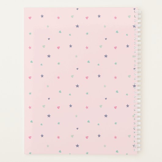 Cute Cat Persoonlijke naam Roze Planner (Achterkant)