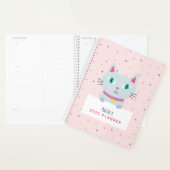 Cute Cat Persoonlijke naam Roze Planner (Display)