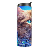 Cute Cat Persoonlijke naam Thermosbeker (Gedraaid links)