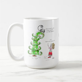 Cute Cat Pet Cartoon Joy kerstboom Afspelen Koffiemok