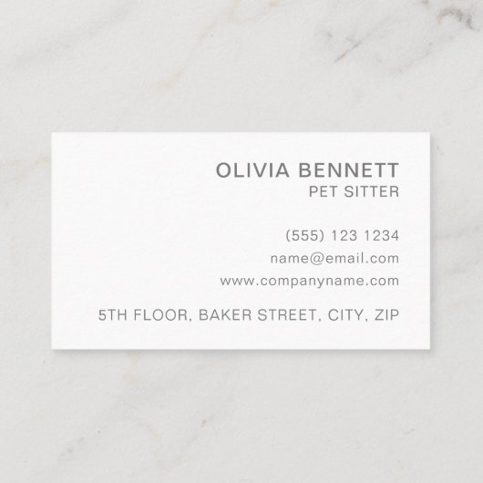 Cute Cat Pet Sitter Visitekaartje (Achterkant)