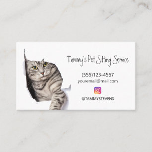 Cute Cat Pet Sitting Service Sociale Media Visitekaartje