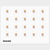Cute Cat Pet Therapist Cartoon Design Ronde Sticker (Vel)