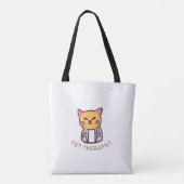 Cute Cat Pet Therapist Cartoon Design Tote Bag (Achterkant)