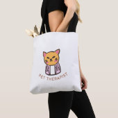 Cute Cat Pet Therapist Cartoon Design Tote Bag (Dichtbij)