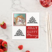 Cute Cat Pet Typografie Kerstboom Foto Servet (Insitu)