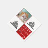 Cute Cat Pet Typografie Kerstboom Foto Servet (Hoek)