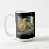 Cute Cat Photo Modern Black Gepersonaliseerd Koffiemok (Links)