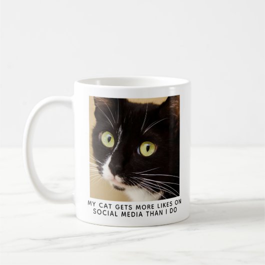 Cute Cat Photo Personalized Coffee Mok (Links)