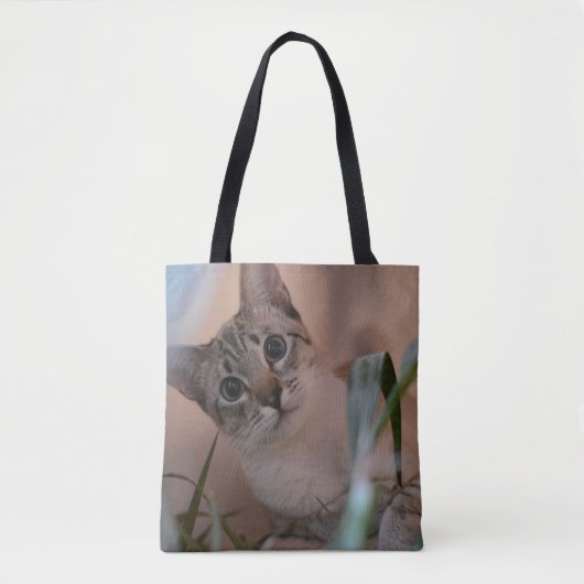 Cute Cat Photo Portrait Tote Bag (Voorkant)