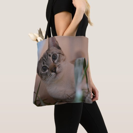 Cute Cat Photo Portrait Tote Bag (Dichtbij)