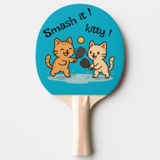 Cute Cat Pickleball Ping Pong Paddle Tafeltennisbatje (Voorkant)