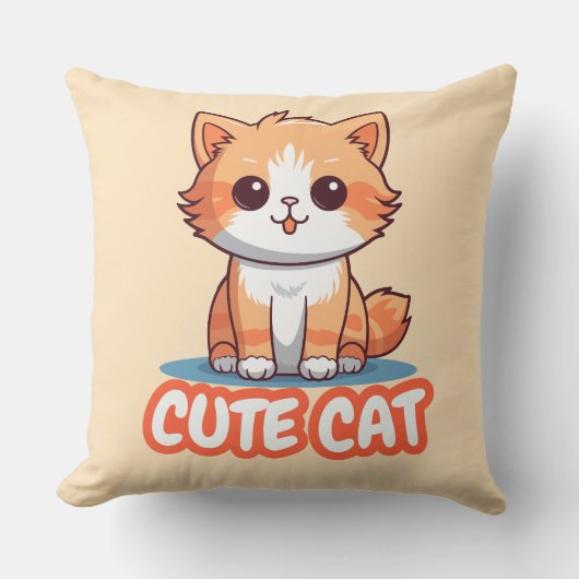 cute cat pillow case kussen (Voorkant)