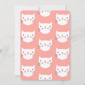 Cute Cat Pink Birthday Party Kaart (Achterkant)