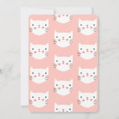 Cute Cat Pink Birthday Party Kaart (Achterkant)