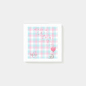 Cute Cat Pink Blue Monogram Post-it® Notes (Voorkant)