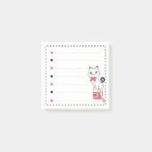 Cute Cat Pink Hearts Girly Post-it® Notes (Voorkant)