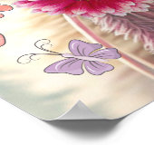 Cute Cat Pink Knit Scarf Pet Floral Poster (Hoek)