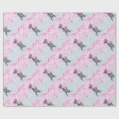 Cute Cat pink plume Cadeaupapier (Vlak)