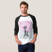 Cute Cat pink plume T-shirt (Voorkant volledig)