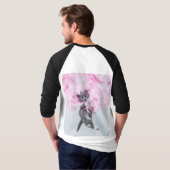 Cute Cat pink plume T-shirt (Achterkant volledig)