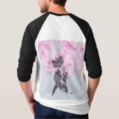 Cute Cat pink plume T-shirt (Achterkant)
