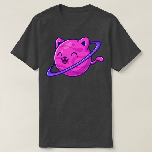 Cute Cat Planet Cartoon1 T-shirt (Design voorkant)
