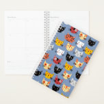 Cute Cat Planner<br><div class="desc">Een patroon van schattige kleine katjes op een blauwe achtergrond voor dierenvrienden. Originele kunst van Nic Squirrell.</div>