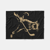 Cute Cat Playing Ice Hockey Lover Player Funny  Fleece Deken (Voorkant (Horizontaal))