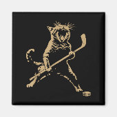Cute Cat Playing Ice Hockey Lover Player Funny  Magneet (Voorkant)