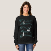 Cute Cat Playing On Musical Notes Sheets Music Trui (Voorkant volledig)