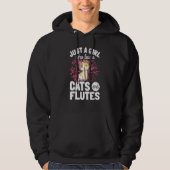 Cute Cat Plays Gezegde Flute Player Flutist I Kit Hoodie (Voorkant)