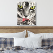 Cute Cat Portrait. Canvas afdrukken personaliseren (Insitu (Slaapkamer))