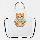 Cute Cat Positive Vibes Illustration Schort (Voorkant)