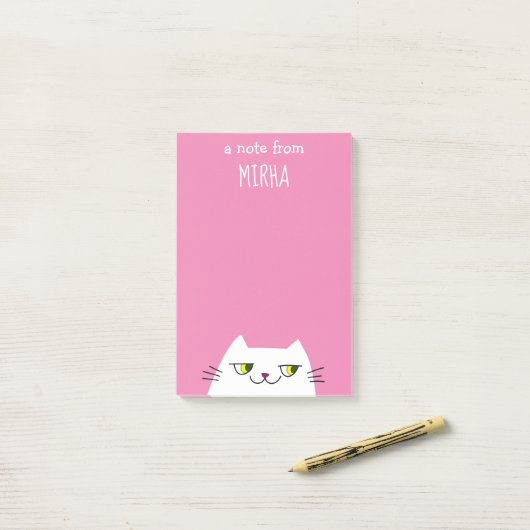 Cute Cat Post-it® Notes (Op bureau)