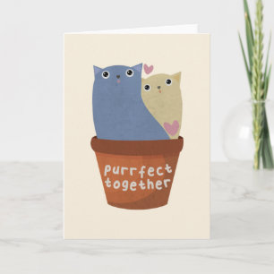 Cute Cat Pun: Draai samen om Notitiekaartje