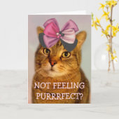 Cute Cat Pun Joke wordt goed Kaart (Gele Bloem)