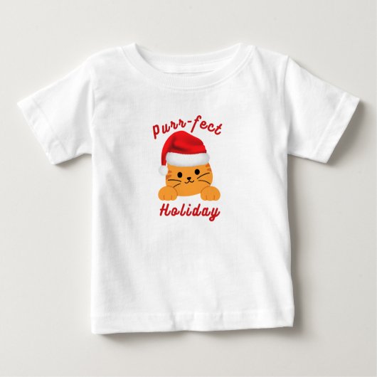 Cute Cat Purr‑fect Holiday Baby Christmas Shirt (Voorkant)