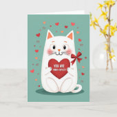 Cute Cat Purrfect Valentine Card Kaart (Gele Bloem)