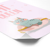 Cute Cat Queen Gift Idea, Kitten Cat Funny Gift Foto Afdruk (Hoek)