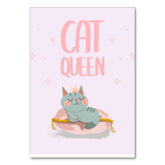 Cute Cat Queen Gift Idea, Kitten Cat Funny Gift Kaart (Voorkant)